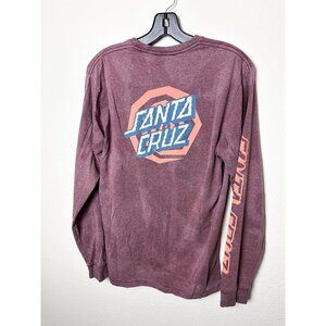 Santa Cruz Long Sleeve Shirt Tie Dye Crewneck Logo Tee Mens Medium